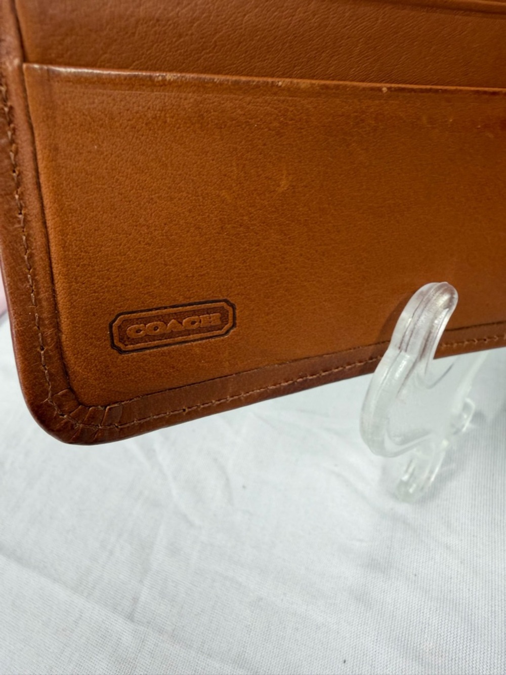 Vintage Coach Framed Leather Wallet BiFold w Kiss Lock Coin holder - Picture 6 of 9